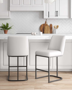 Serena Counter Stool in White (set of 2) - Ornate Home