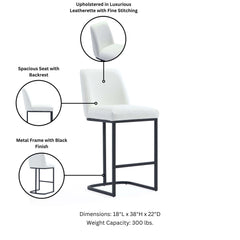 Serena Counter Stool in White (set of 2) - Ornate Home