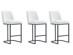 Serena Counter Stool in White (set of 3) - Ornate Home