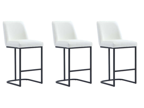 Serena Counter Stool in White (set of 3) - Ornate Home