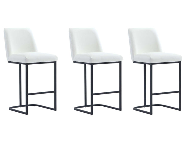 Serena Counter Stool in White (set of 3) - Ornate Home