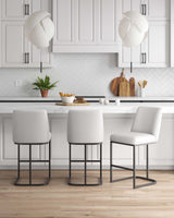Serena Counter Stool in White (set of 3) - Ornate Home