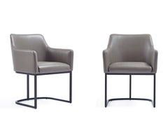 Serena Dining Armchair in Grey (set of 2) - Ornate Home
