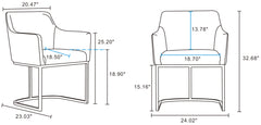 Serena Dining Armchair in Light Grey - Ornate Home