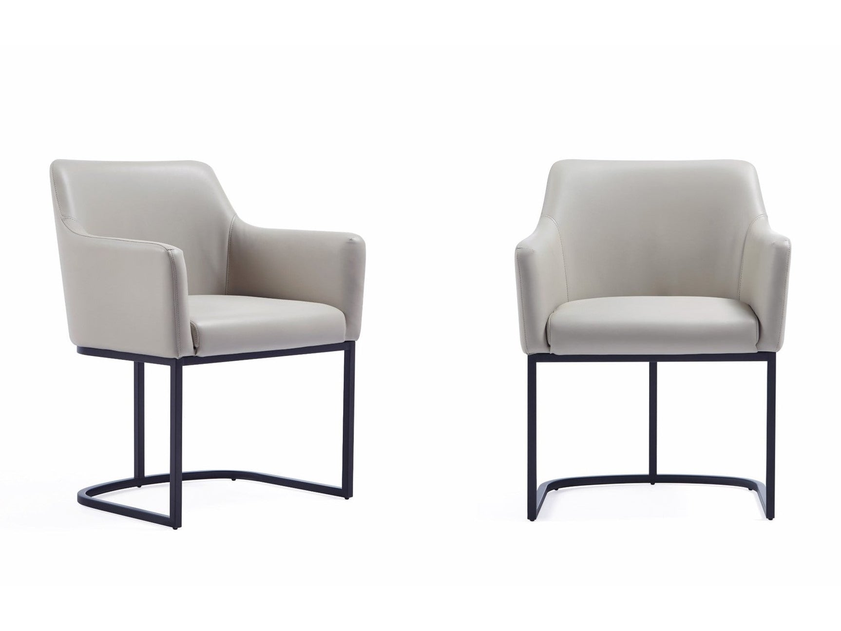 Serena Dining Armchair in Light Grey (set of 2) - Ornate Home