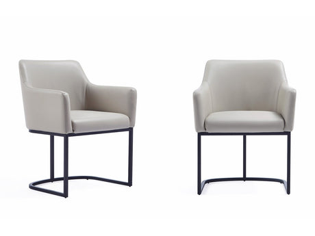 Serena Dining Armchair in Light Grey (set of 2) - Ornate Home