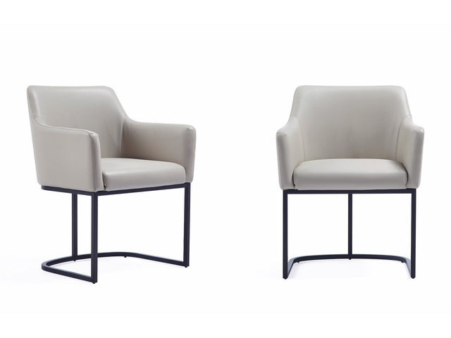 Serena Dining Armchair in Light Grey (set of 2) - Ornate Home