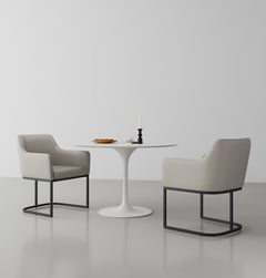 Serena Dining Armchair in Light Grey (set of 2) - Ornate Home