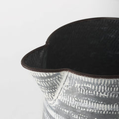 Serena Gray/White Large Textured Metal Jug - Ornate Home