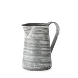Serena Gray/White Small Textured Metal Jug - Ornate Home