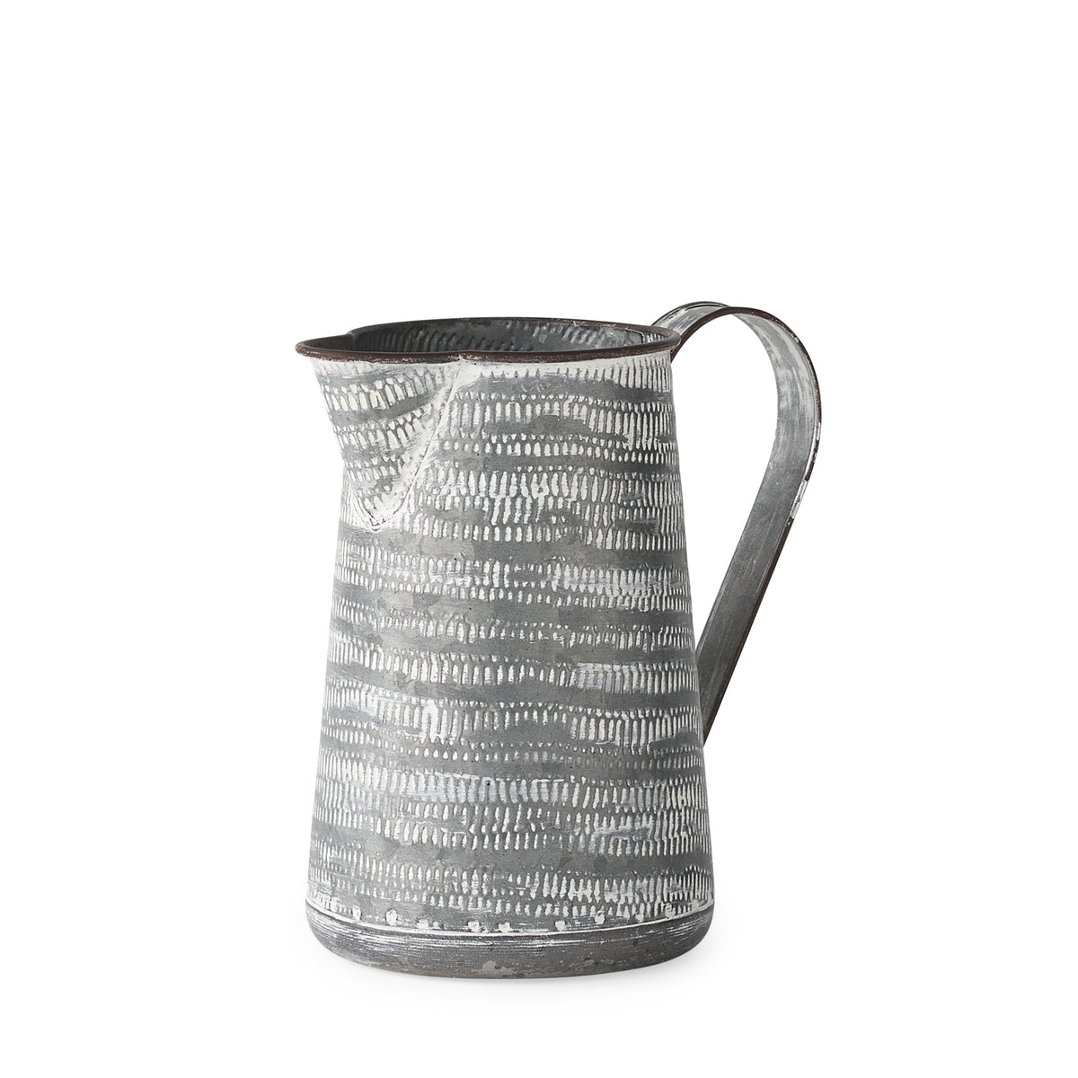 Serena Gray/White Small Textured Metal Jug - Ornate Home