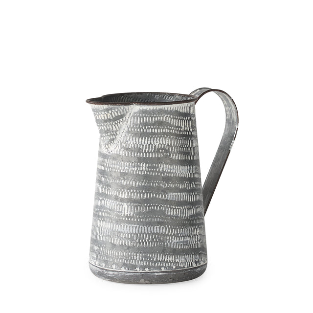 Serena Gray/White Small Textured Metal Jug - Ornate Home