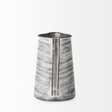 Serena Gray/White Small Textured Metal Jug - Ornate Home