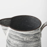 Serena Gray/White Small Textured Metal Jug - Ornate Home