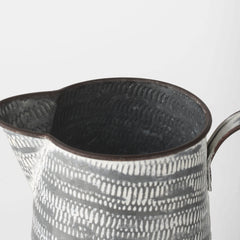 Serena Gray/White Small Textured Metal Jug - Ornate Home