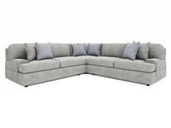 Serena Grey 3-Piece Fabric Sectional - Ornate Home