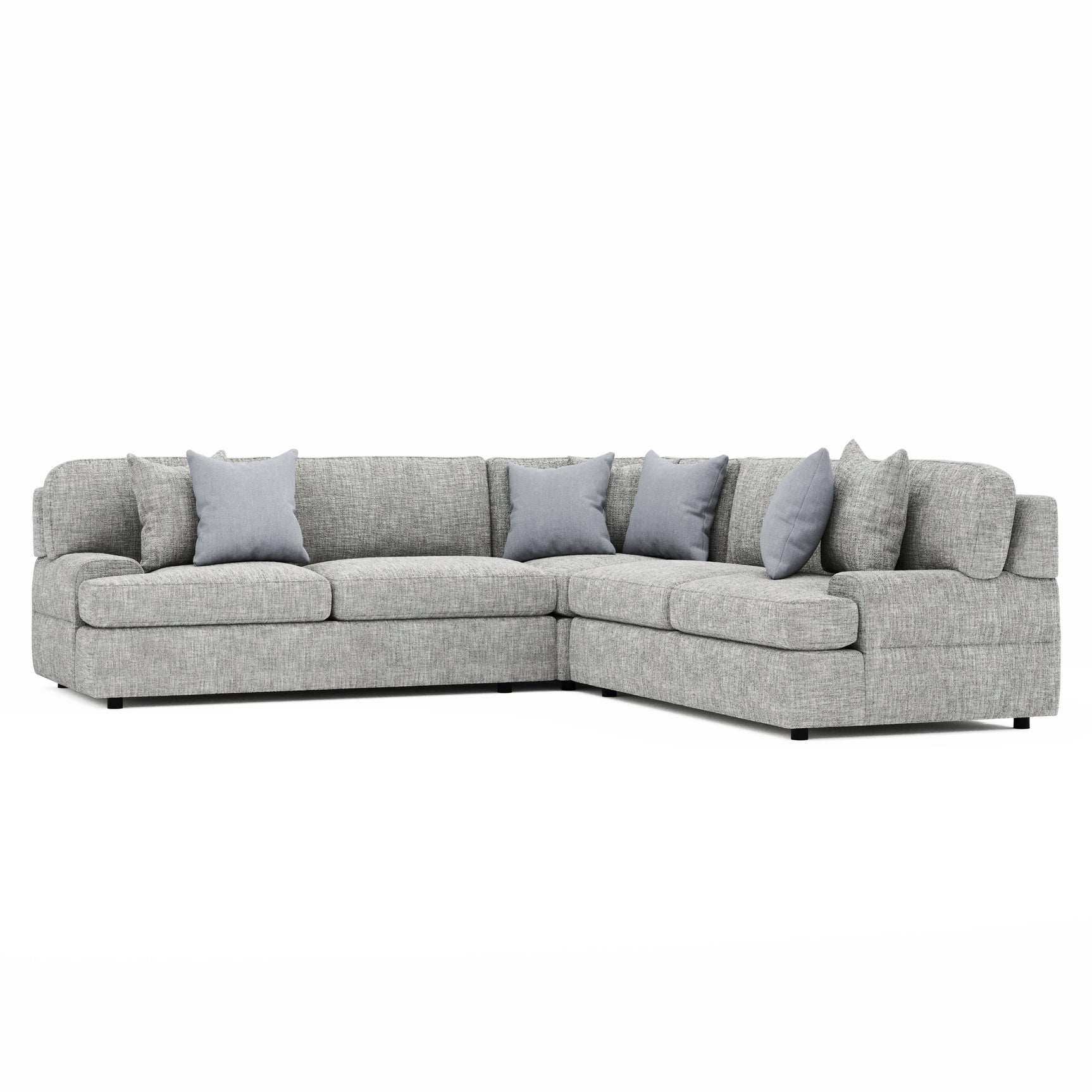 Serena Grey 3-Piece Fabric Sectional - Ornate Home