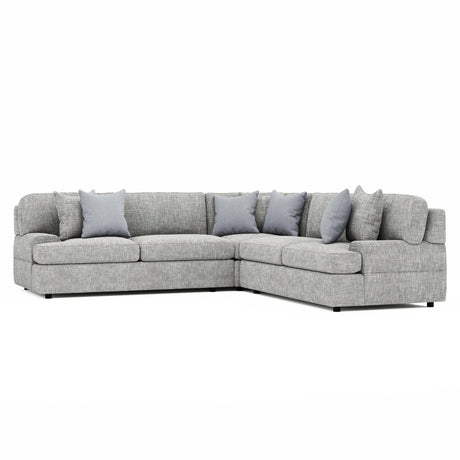Serena Grey 3-Piece Fabric Sectional - Ornate Home