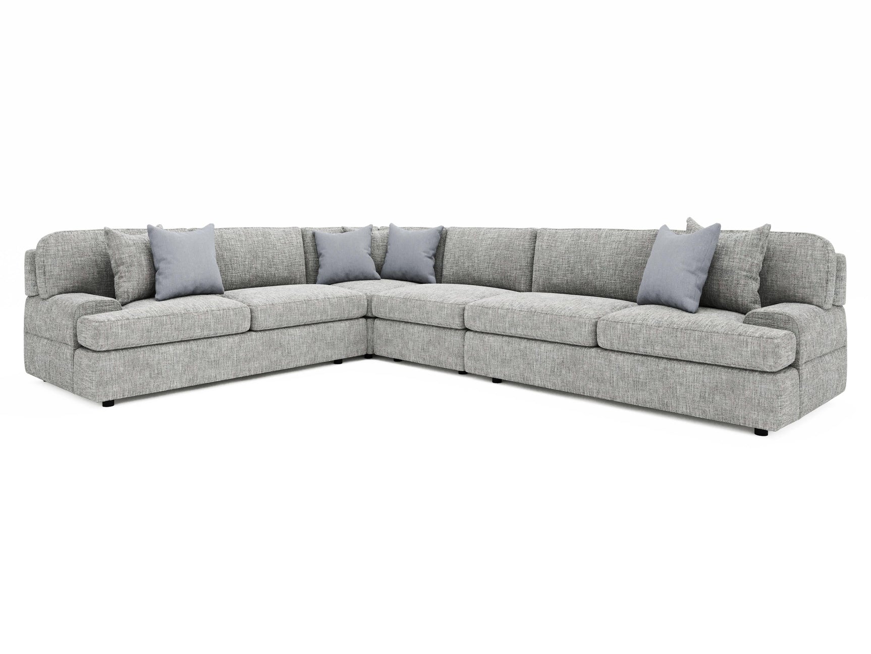 Serena Grey 4-Piece Fabric Sectional - Ornate Home