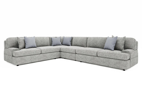 Serena Grey 4-Piece Fabric Sectional - Ornate Home