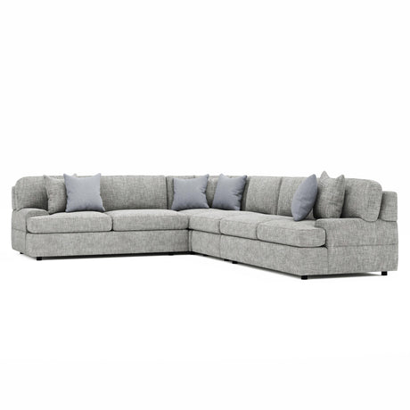 Serena Grey 4-Piece Fabric Sectional - Ornate Home