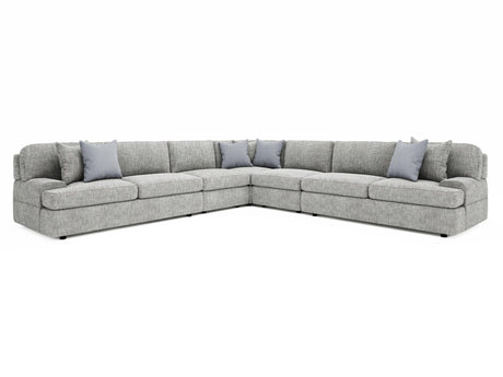 Serena Grey 5-Piece Fabric Sectional - Ornate Home