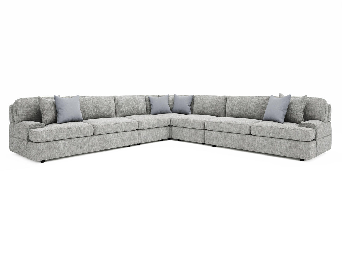 Serena Grey 5-Piece Fabric Sectional - Ornate Home