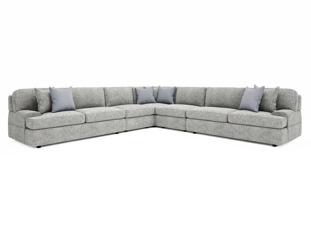 Serena Grey 5-Piece Fabric Sectional - Ornate Home