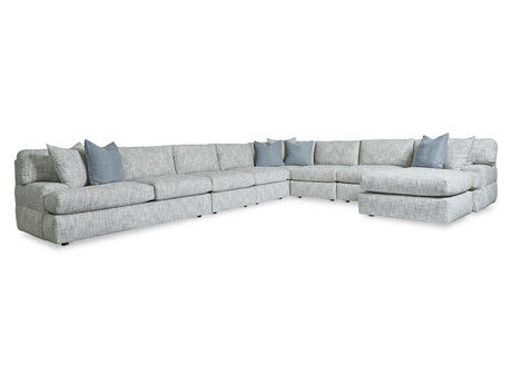 Serena Grey 7-Piece Fabric Sectional with Right Chaise - Ornate Home
