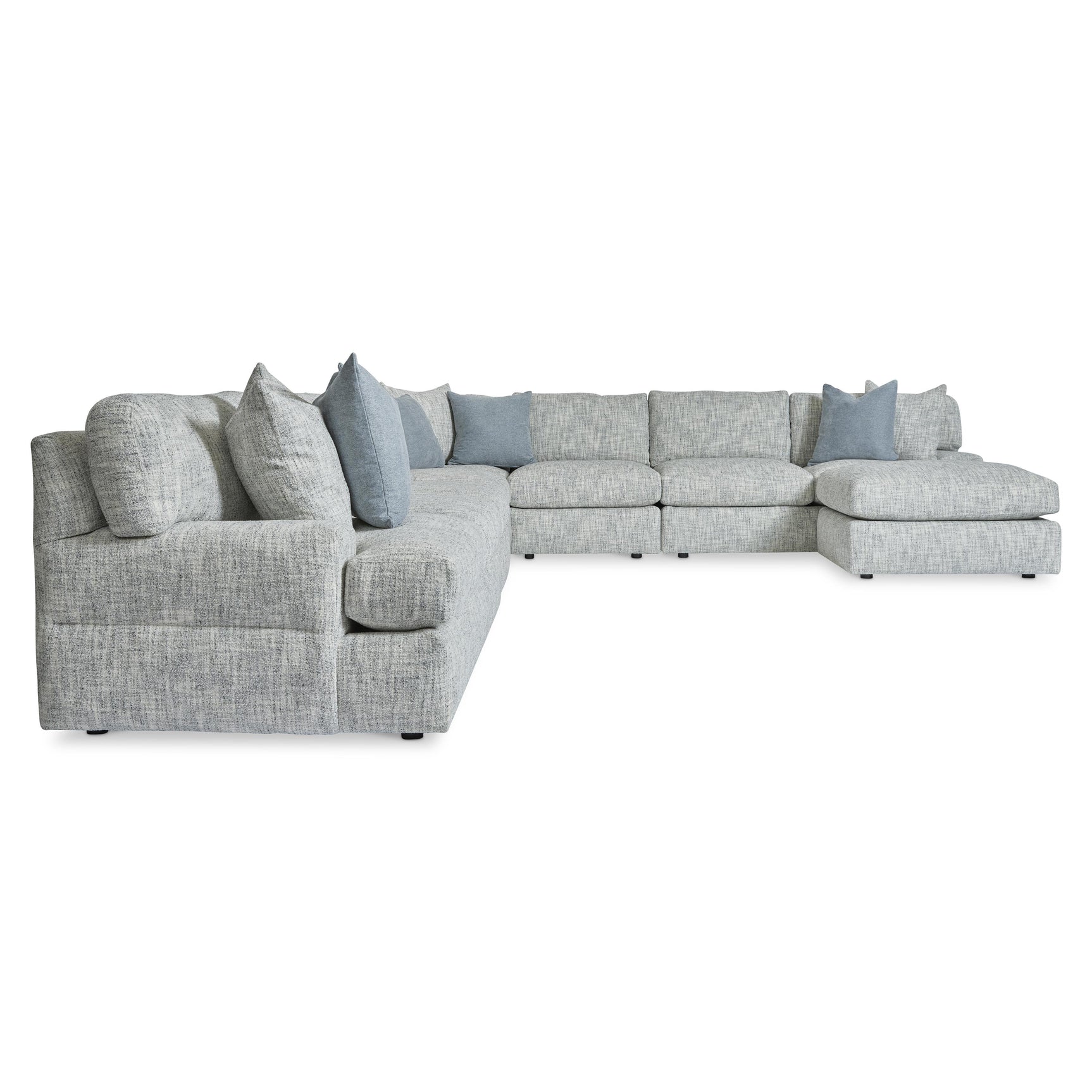 Serena Grey Fabric Sectional Chaise - Ornate Home