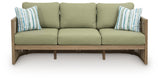 Serena Shores Beige/Green Sofa with Cushion - Ornate Home