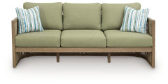 Serena Shores Beige/Green Sofa with Cushion - Ornate Home