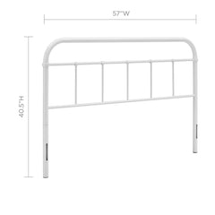 Serena White Full Steel Headboard - Ornate Home