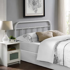 Serena White Queen Steel Headboard - Ornate Home