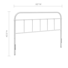 Serena White Queen Steel Headboard - Ornate Home