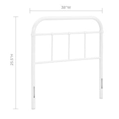 Serena White Twin Steel Headboard - Ornate Home