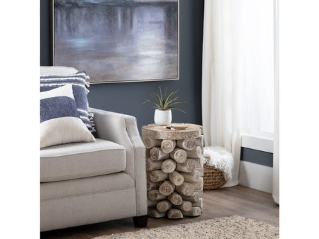 Serendipity Tan/White Accent Table - Ornate Home