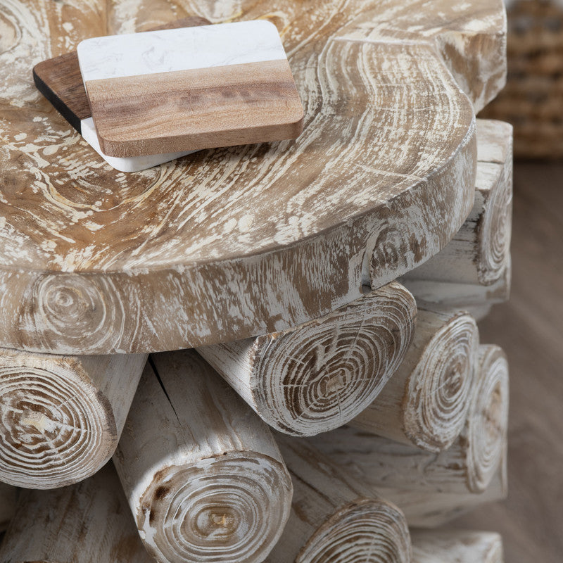 Serendipity Tan/White Accent Table - Ornate Home