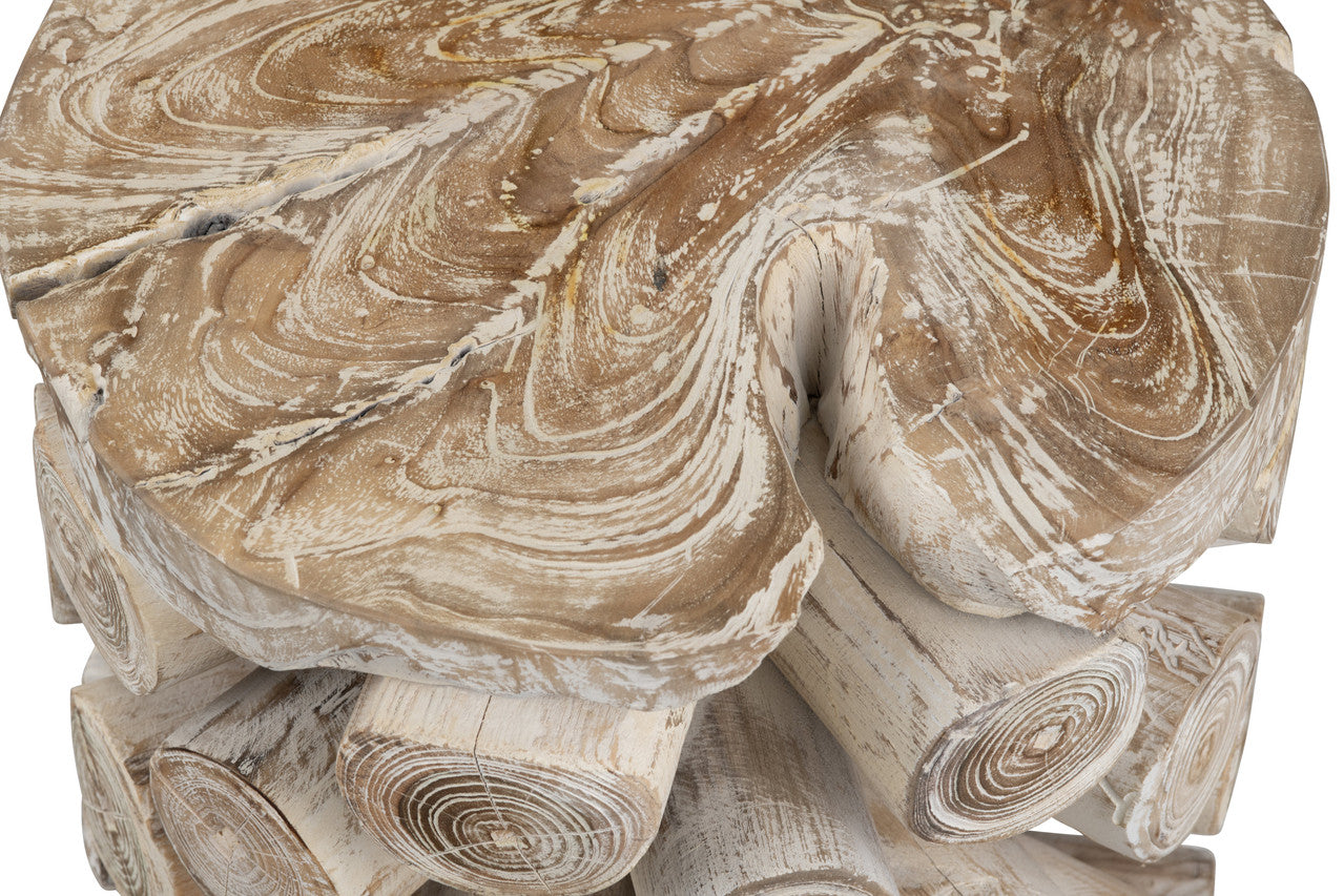 Serendipity Tan/White Accent Table - Ornate Home