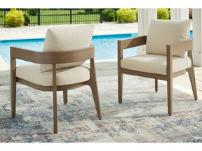 Serene Bay Dark Brown/White Arm Chair With Cushion (Set of 2) - Ornate Home