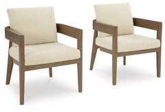 Serene Bay Dark Brown/White Arm Chair With Cushion (Set of 2) - Ornate Home