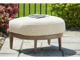 Serene Bay Dark Brown/White Ottoman with Cushion - Ornate Home