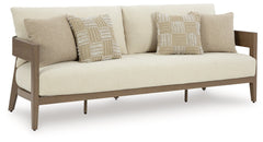 Serene Bay Dark Brown/White Sofa with Cushion - Ornate Home
