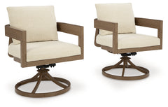 Serene Bay Dark Brown/White Swivel Chair w/Cushion (Set of 2) - Ornate Home