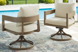 Serene Bay Dark Brown/White Swivel Chair w/Cushion (Set of 2) - Ornate Home