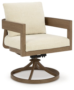 Serene Bay Dark Brown/White Swivel Chair w/Cushion (Set of 2) - Ornate Home