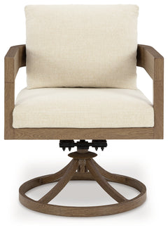 Serene Bay Dark Brown/White Swivel Chair w/Cushion (Set of 2) - Ornate Home