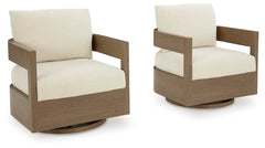 Serene Bay Dark Brown/White Swivel Glider Chair w/Cushion - Ornate Home