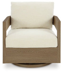 Serene Bay Dark Brown/White Swivel Glider Chair w/Cushion - Ornate Home