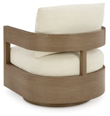 Serene Bay Dark Brown/White Swivel Glider Chair w/Cushion - Ornate Home